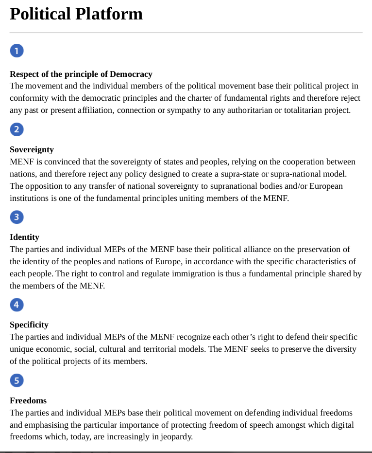 MENF - Political Platform